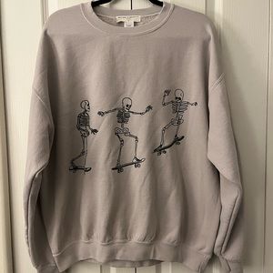 Urban Outfitters Project Social T Skeleton Skateboard Sweatshirt